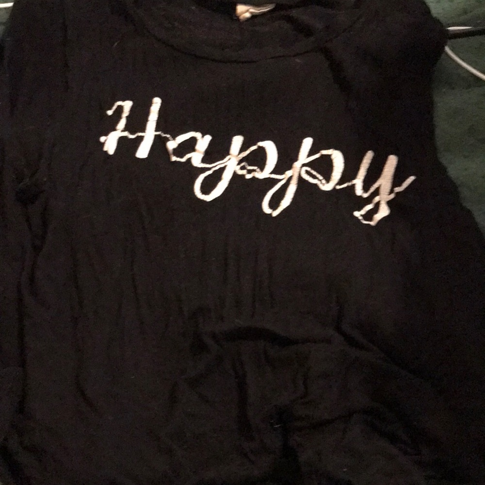 Lg crop top tank top black with white lettering